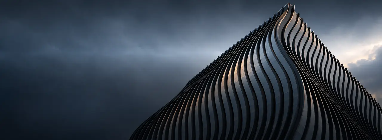 Fachada ondulada, detalle arquitectónico